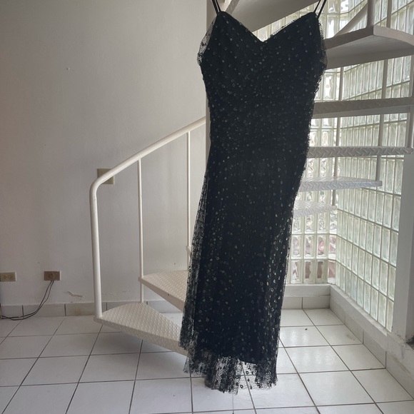 Black Betsey Johnson dress with sparkle metallic detailing - Picture 3 of 12